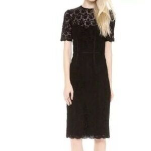 Jill Stuart Black Lace Midi Sheath Dress